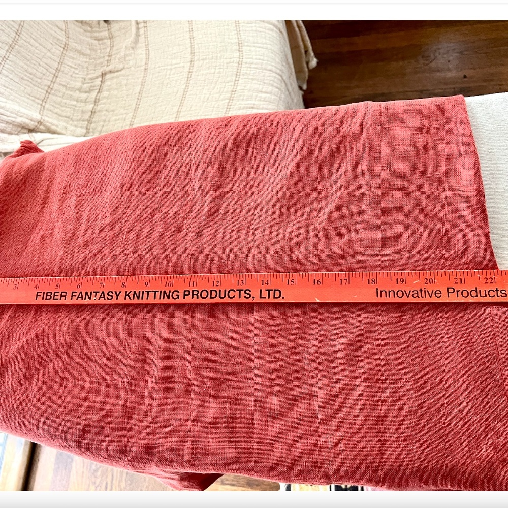 MAIWA Artisan Hand Dyed Linen Long Sleeve Tunic Top in Terracotta - L - Picture 10 of 11